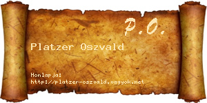 Platzer Oszvald névjegykártya